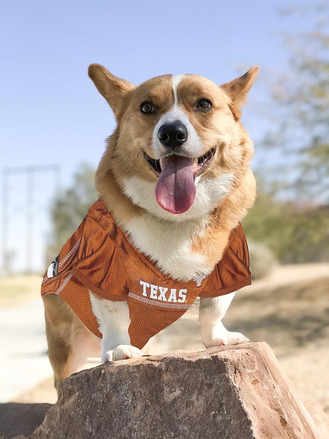 Pets First NCAA College Texas Longhorns Mesh Jersey for DOGS & CATS, Medium. Licensed Dog Jersey with your Favorite Football/Basketball College Team