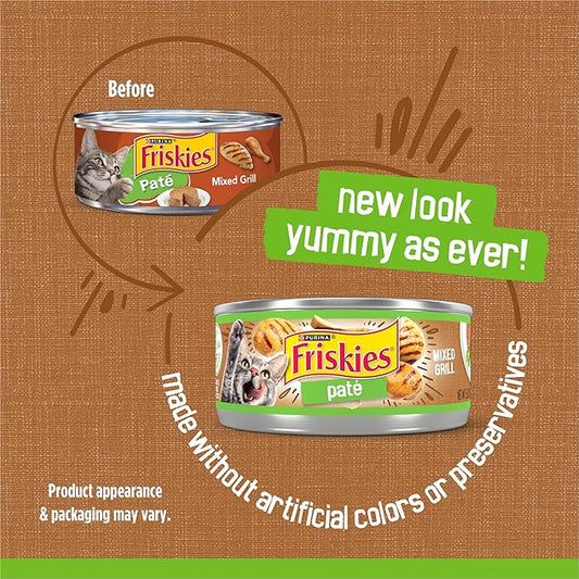 Friskies Purina Wet Cat Food, Pate Mixed Grill - 5.5 oz. Cans (Pack of 48)