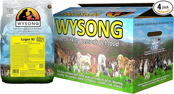 Wysong Epigen 90 Starch Free Canine Feline Dry Formula Dog Cat Food, Four- 5 Pound Bags (WDCFE9020)