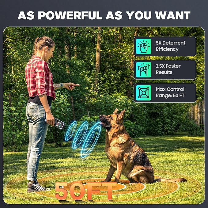 Anti Barking Device, 3 Adjustable Frequency Ultrasonic Dog Barking Deterrent Devices Pet Gentle Anti Barking Device Sonic Bark Control Device Stop Dog Barking Device Indoor Outdoor for Dogs Anti Bark