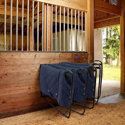 Heavy Duty Saddle Pad Rack Horse Blanket Rack with 5 Hanging Arms 180 Degree Swing Out for Heavy Duty Saddle Pad, Horse Blanket Supplies 250 Pounds