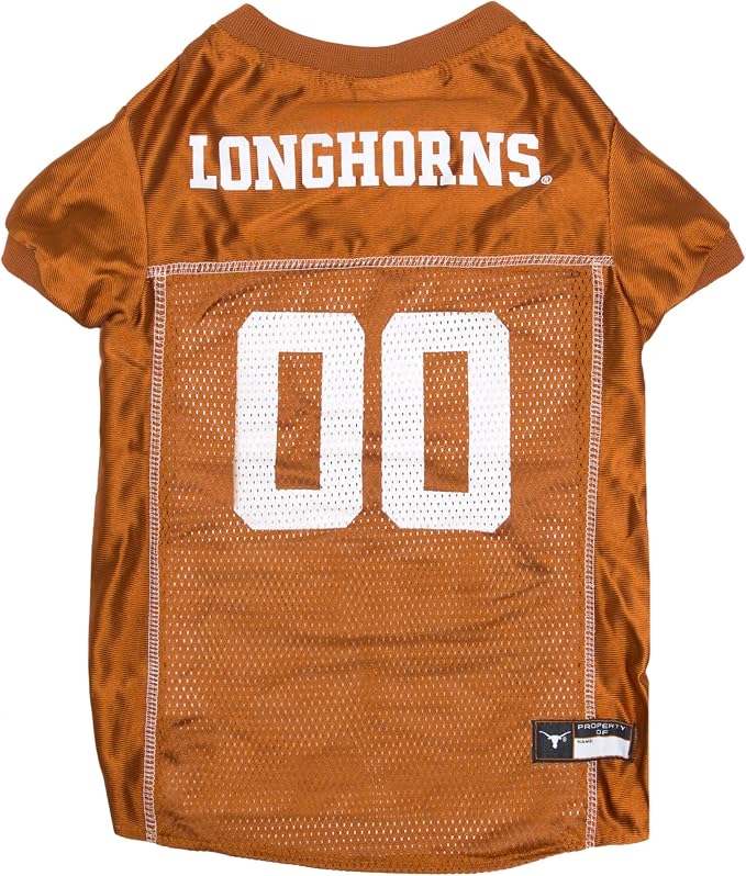 Pets First NCAA College Texas Longhorns Mesh Jersey for DOGS & CATS, Medium. Licensed Dog Jersey with your Favorite Football/Basketball College Team