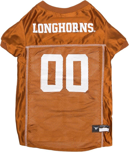 Pets First NCAA College Texas Longhorns Mesh Jersey for DOGS & CATS, Medium. Licensed Dog Jersey with your Favorite Football/Basketball College Team