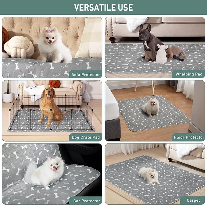 Eterish Reusable Washable Pee Pads for Dogs Large/Extra Large 31'' x 36'' 4 Pack, Absorbent Pet Puppy Dog Training Pads Non-Slip, Waterproof Whelping Potty Pads for Dogs Leak-Proof