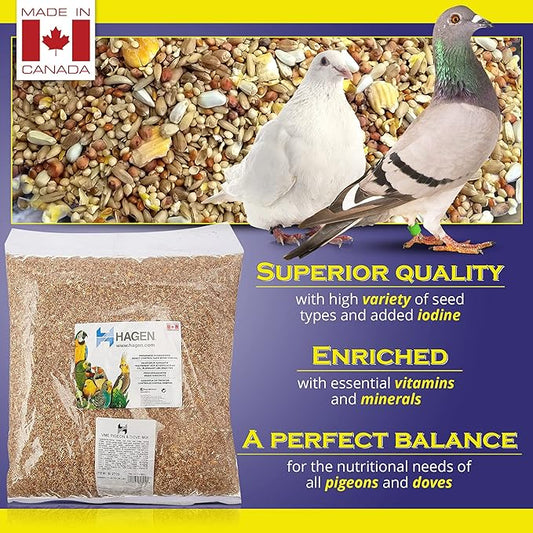 Hagen Pigeon & Dove Seed Mix with White Millet Bird Seed – Complete Bird Food for Pigeons & Doves – Premium Dust-Free Seed Blend with Vitamins & Minerals
