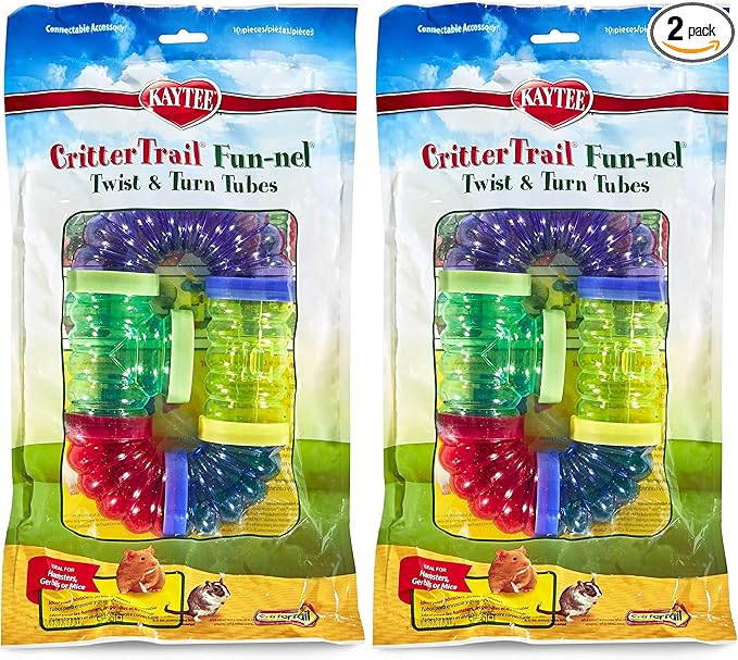 Kaytee CritterTrail Fun-nel Twist & Turn Small Animal Habitat Tubes (Pack of 2)