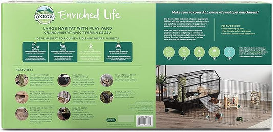 Oxbow Enriched Life Small Animal Accessories - Habitat with Play Yard for Dwarf Rabbits & Guinea Pigs (Large)