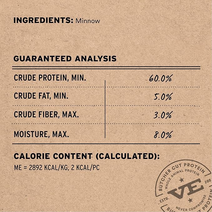 Vital Essentials Freeze Dried Minnows Dog Treats | Single Ingredient | Premium Quality | Grain Free Treats for Dogs, 1.5 oz Bag