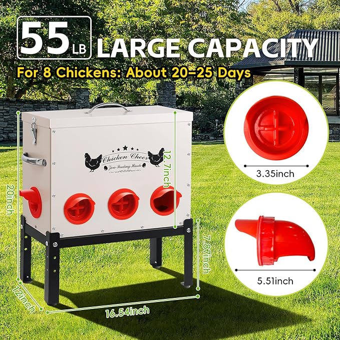 DRQ 55 LB Automatic Chicken Feeder