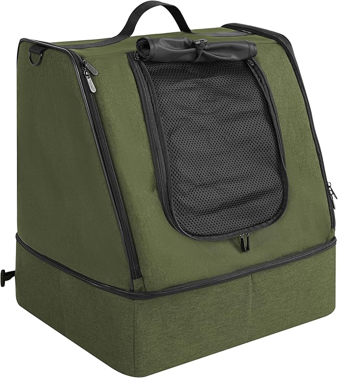 apollo walker Portable Cat Travel Litter Box with Zipped Waterproof Bag,No Collapse with Hard Base Insert at Bottom, No Leakage, No Smell, Easy to Carry, Easy to Use in Hotels, Car Green