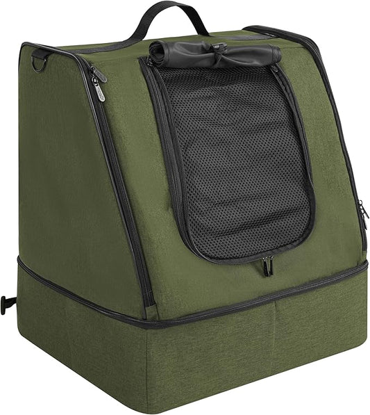 apollo walker Portable Cat Travel Litter Box with Zipped Waterproof Bag,No Collapse with Hard Base Insert at Bottom, No Leakage, No Smell, Easy to Carry, Easy to Use in Hotels, Car Green