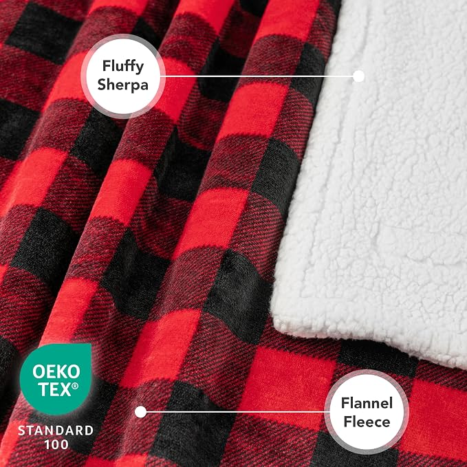 PetAmi Dog Blanket for Small Medium Dogs and Cats, Soft Sherpa Fleece Pet Blanket Throw for Puppies Kittens, Reversible Plush Couch Cover Protector Sofa Bed Crate, Machine Washable, 60x40, Checker Red