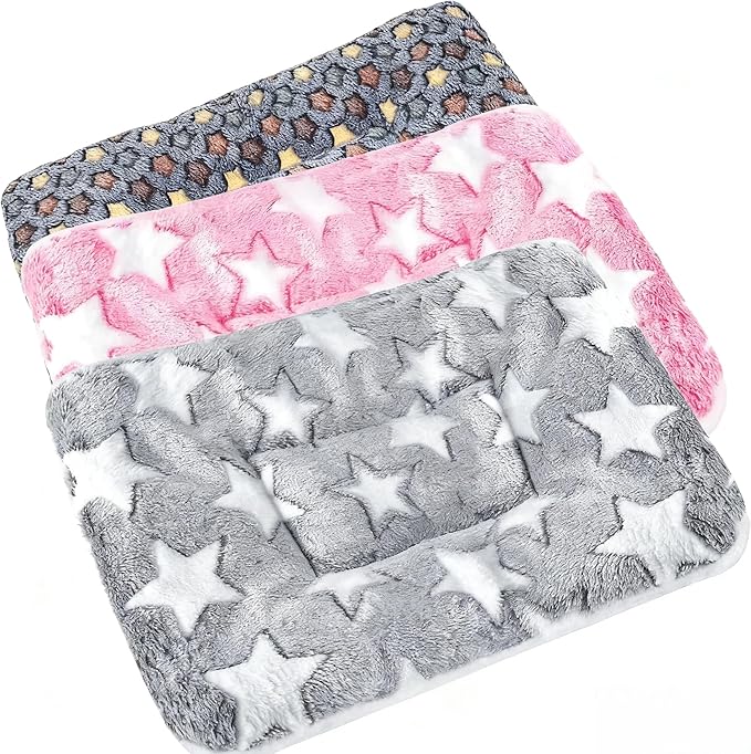 Steelhill Small Pet Bed 3 Pcs Animal Beds for Rabbit,Guinea Pig,Chinchilla,Hedgehog,Ferret & More Warm,Cozy,Soft Washable Bunny Pet Mattress for Indoor
