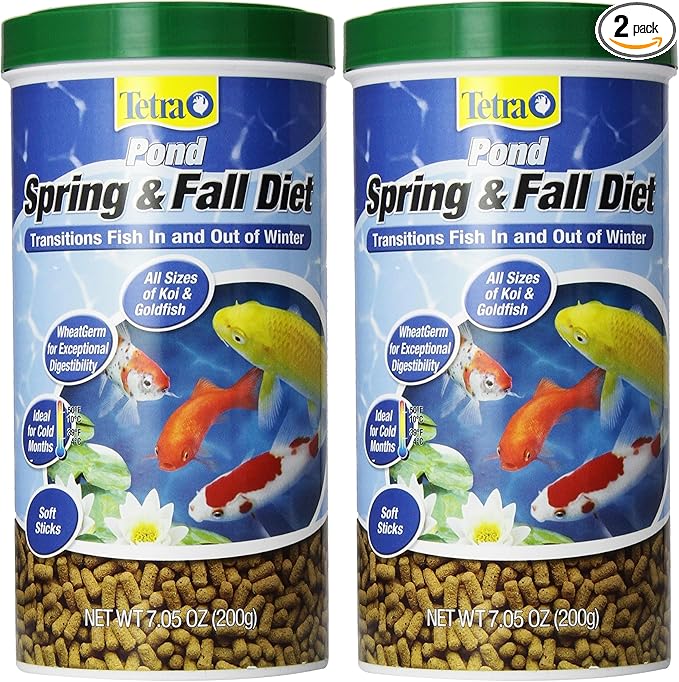 TetraPond Spring and Fall Diet 7.05 Ounces, Pond Fish Food, for Goldfish and Koi (Pack of 2)