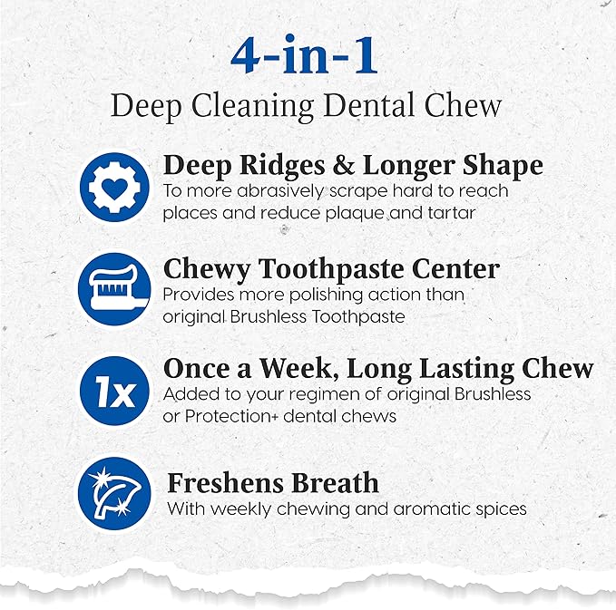 Ark Naturals Extreme Clean Brushless Toothpaste for Small Breeds, 12 oz Bag, Long-Lasting Dog Dental Chew with Toothpaste Center, Freshens Breath, Reduces Plaque & Tartar