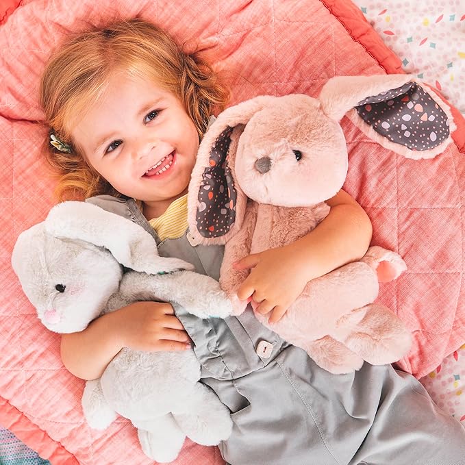 B. toys – 12-Inch Pink Plush Bunny – Huggable Stuffed Animal Bunny Toy – Soft & Cuddly – Washable – Newborns, Toddlers, Kids – 0+ Months