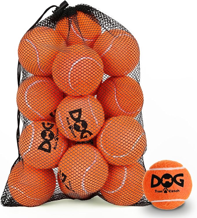 INSUM Squeaky Dog Balls - Squeaky Tennis Balls for Dogs, Orange | Medium - 2.5'', 20Pack