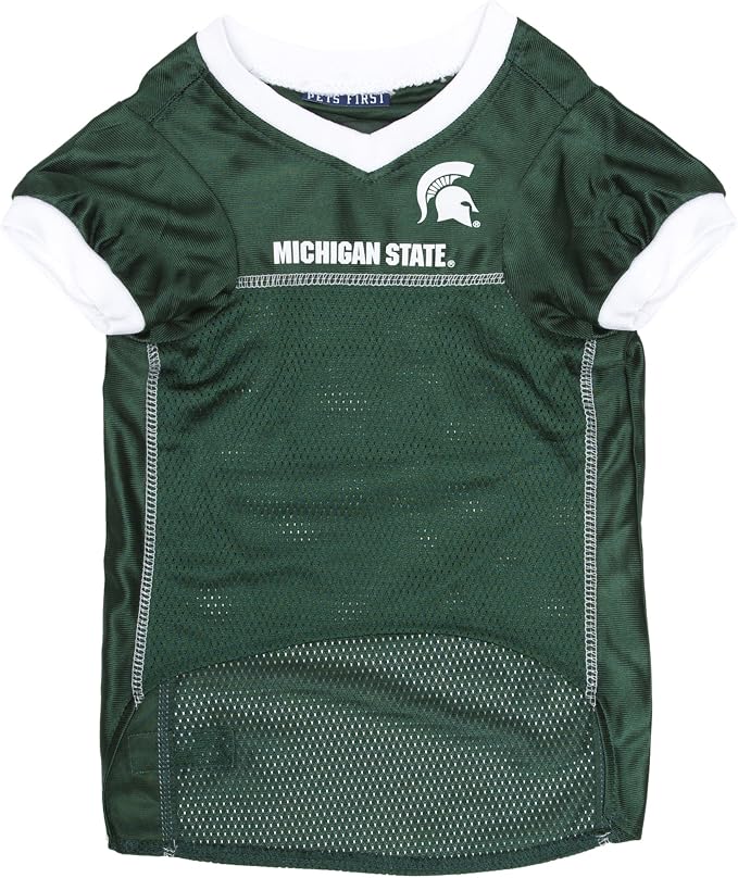 NCAA College Michigan State Spartans Mesh Jersey for Dogs & Cats, X-Large. Licensed Big Dog Jersey with Your Favorite Football/Basketball College Team (Pack of 2)