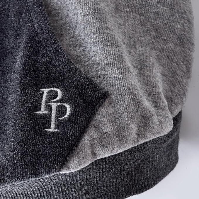 Pet Passion Cooper II Organic Cotton Velour Dog Hoodie Pet Coat for Small, Medium and Large Dogs, Heather Gray Color Block, XXX-Small (up to 5lbs)