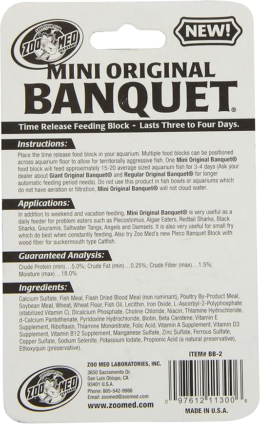 Zoo Med Laboratories AZMBB2 Mini Banquet Block Feeders, Fish, 0.02 pounds (Pack of 2)