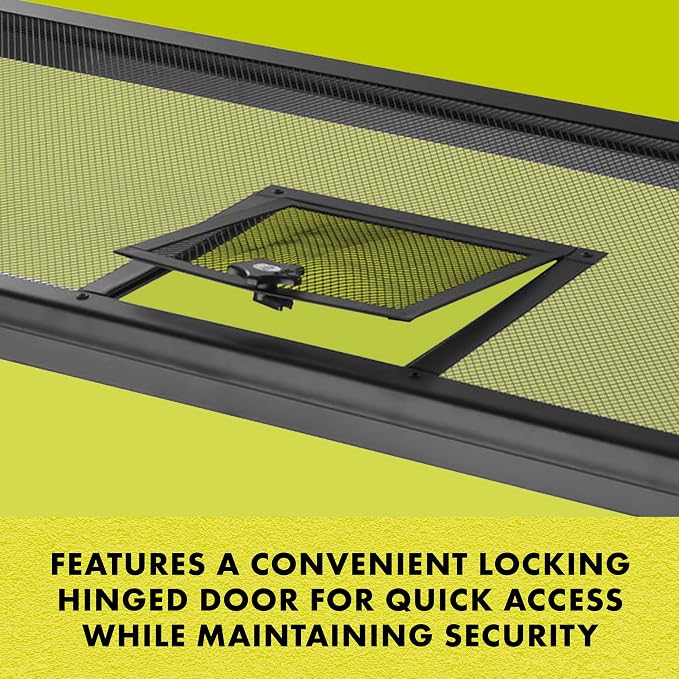 Zilla Pet Reptile Terrarium Fresh Air Screen Cover with Hinged Door 30" x 12"