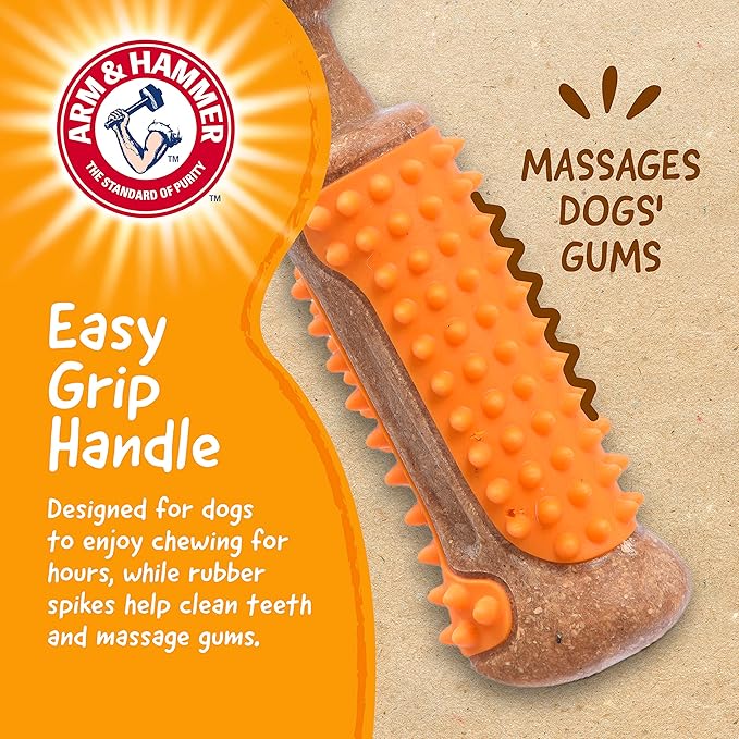 Arm & Hammer for Pets Chew Tools Collection, Wood Blend Hammer Chew Toy for Dogs, Compressed Wood with Baking Soda, Safer & Durable Alternative to Chewing Sticks, 7 Inch