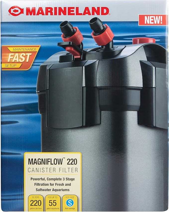 Marineland Magniflow Canister Filter 220 GPH For aquariums, Easy Maintenance