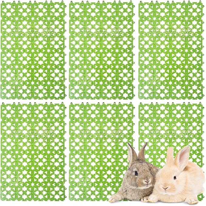 kathson 6PCS Rabbit Cage Mat Floor Bunny Foot Resting Pads Plastic Cage Mat for Pet Cats Dogs Hamster Rat Chinchilla Guinea Pig and Other Small Animals