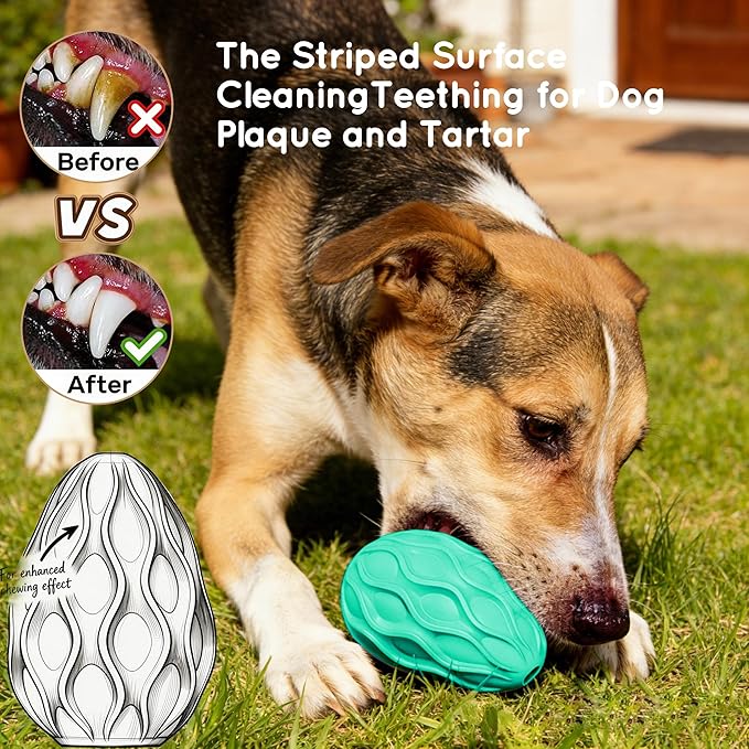 Dog Toys for Aggressive Chewers Durable Interactive Dog Chew Toys Tough Indestructible Treat Dispensing Cognitive Toys Mental Enrichment Puzzle Feeder Boredom Buster Anxiety Relief (Blue)
