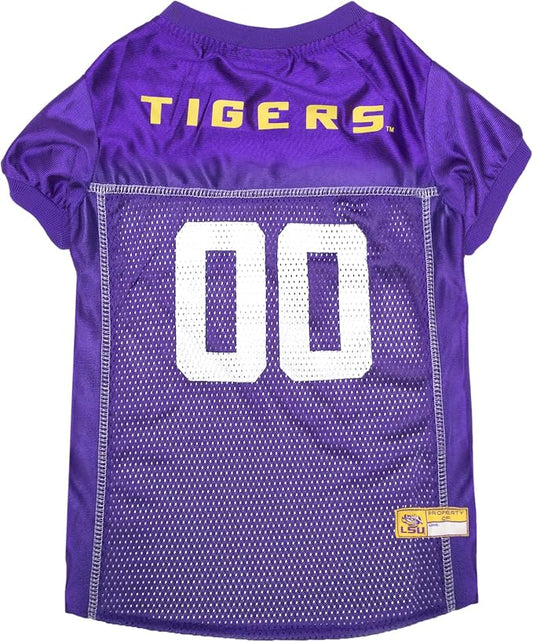 Pets First NCAA College LSU Tigers Mesh Jersey for DOGS & CATS, X-Small.Licensed Dog Jersey with your Favorite Football/Basketball College Team