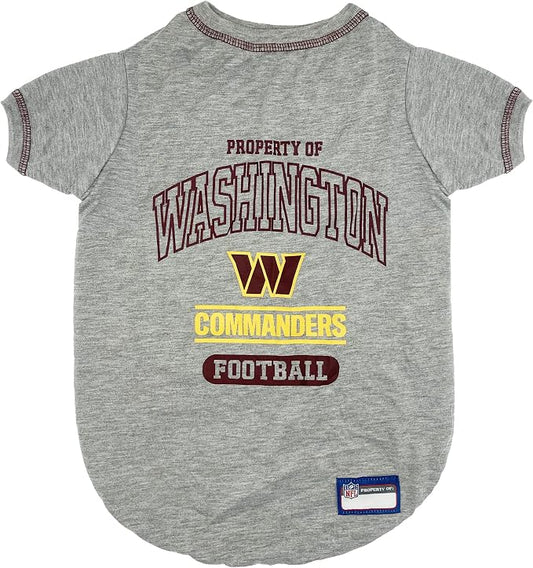 NFL Washington Commanders Dog T-Shirt Large. - Licensed Shirt for Pets Team Colored with Team Logos- Premium Stretchable Materials for the Comfort of Your Dog & Cat