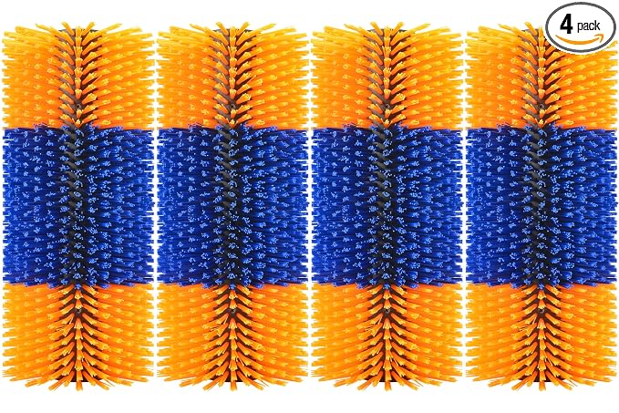 4PCS Livestock Scratch Brushes, Horse Scratcher Full Massage Brush Kit for Relieving Itching, Yellow