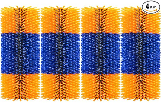 4PCS Livestock Scratch Brushes, Horse Scratcher Full Massage Brush Kit for Relieving Itching, Yellow