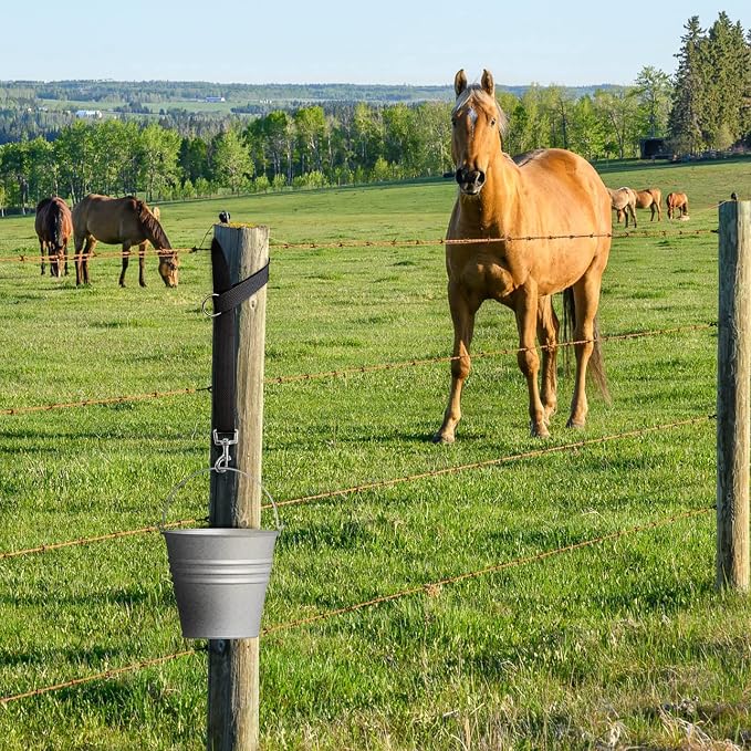 10 Pieces Horse Bucket Straps for Horse Stalls Adjustable Bucket Strap Nylon Horse Trailer Ties Horse Hanging Strap for Water Bucket Horse, Hay Nets, Water Buckets, Horse Outdoor Feeders