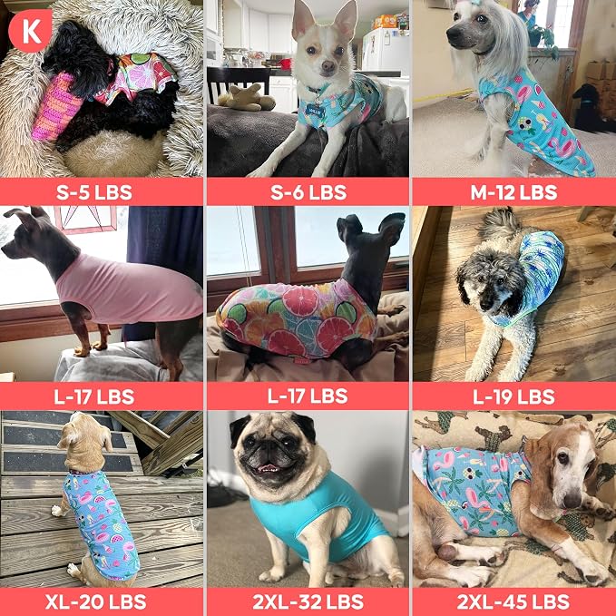KYEESE 2Pack Dog Shirt, Lightweight Sun Protection Dog T Shirts for Medium Large Dogs Girl, Breathable Mesh Tank Top Sleeveless Pet Reflective Vest, Soft Summer Dogs Clothes, Strawberry+Rose Red, 2XL