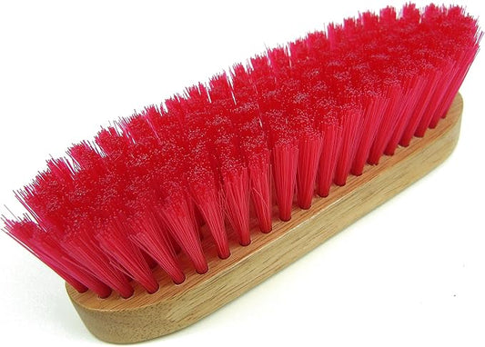 Intrepid International Bedford Horse Brush 9" - Nylon Bristles Brush with Wood Block for Horse Care and Horses Grooming Kit - Medium to Soft Bristles