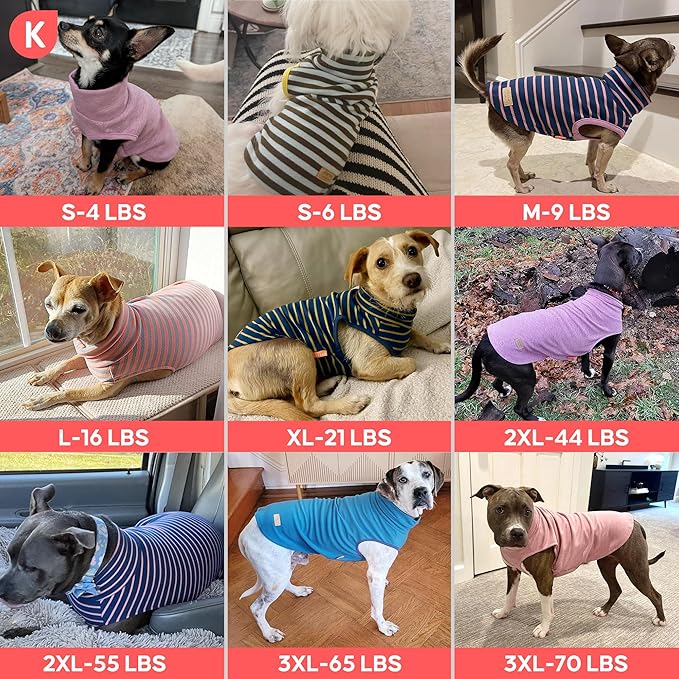 KYEESE 2Pack Dog Sweater Pullover Small Pet Sweaters Dog Sweaters for Small Dogs Girl Stretchy Pets Sweatshirt Warm Pets Clothes Soft Dogs Clothes Turtleneck Pet Coats