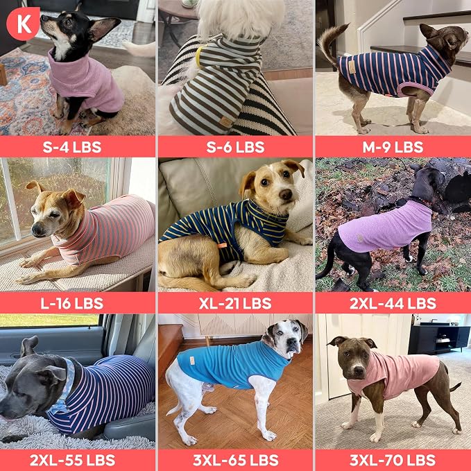 KYEESE 2Pack Dog Sweater Stretchy Dog Sweatshirt Warm Pet Coats Soft Pet Clothes Pullover Sweaters for Medium Dogs Girl Turtleneck Large Dogs Sweater