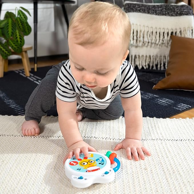 Baby Einstein Tiny Tempo Musical Toy Drum, Ages 3+ Months, Bead Chaser