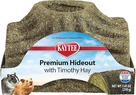 Kaytee Premium Timothy Treat Hideout For Pet Hamsters, Gerbils, and Mice, Small