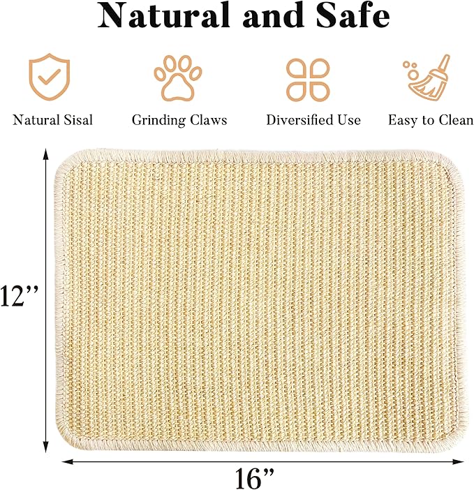 2PCS Large Rabbit Scratching Pad Indoor Edible for Claws and Teeth Grinding Chew Toys, Rabbit Mat for Cages Chew Pad, Rabbit Toys Boredom, Natural Bunny Scratcher pad, Bunny Mat Chew, 16x12