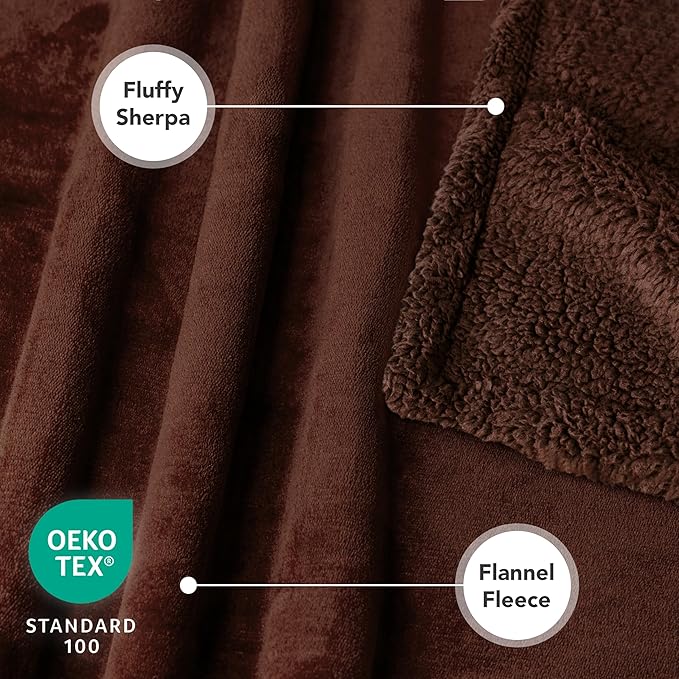 PetAmi Dog Blanket for Small Medium Dogs Cats Puppies Kittens, Soft Sherpa Fleece Pet Blanket Throw, Reversible Plush Couch Cover Protector for Crate Carrier Chair Machine Washable, 40x29, Solid Brown