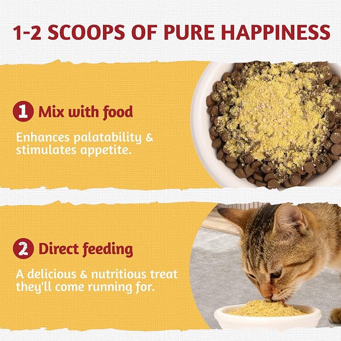 Just Try 10.58 OZ Chicken Liver & Egg Yolk Sprinkles Dog and Cat Food Toppers Mixers with Freeze Dried Egg Yolk, High Protein & Iron Support