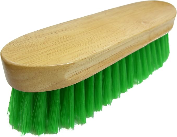 Intrepid International Bedford Horse Brush 9" - Nylon Bristles Brush with Wood Block for Horse Care and Horses Grooming Kit - Medium to Soft Bristles