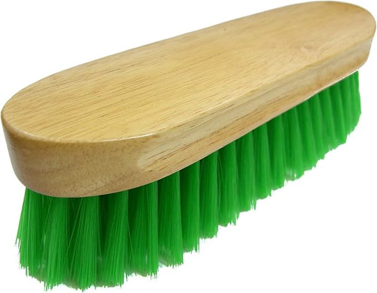Intrepid International Bedford Horse Brush 9" - Nylon Bristles Brush with Wood Block for Horse Care and Horses Grooming Kit - Medium to Soft Bristles