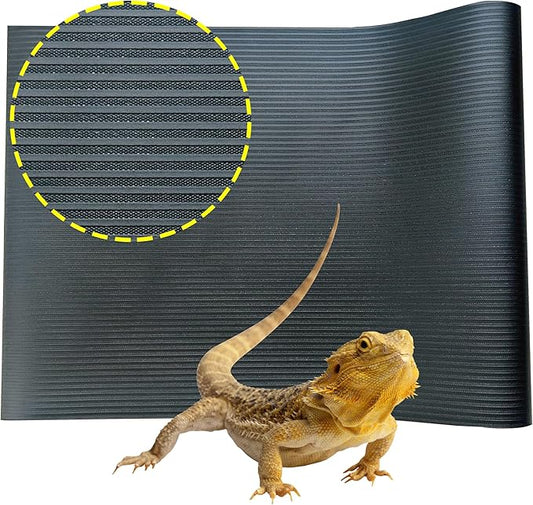 Arbitrary Cutting Terrarium Reptile Carpet, Reptile Mat, Bearded Dragon Tank Accessories Flooring, Bearded Dragon, Leopard Gecko Substrate, Snake,Tortoise Bedding Black 17.5“× 79”
