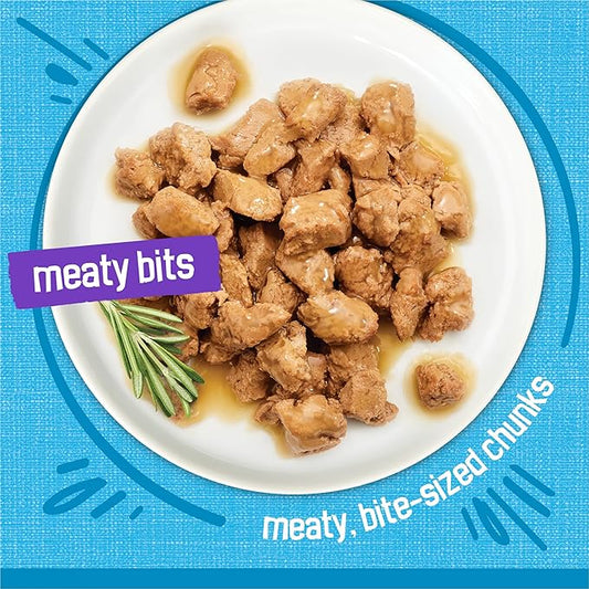 Purina Friskies Meaty Bits with Ocean Fish in Sauce Multi Cat Wet Cat Food - 13.5 Ounces (Pack of 12)