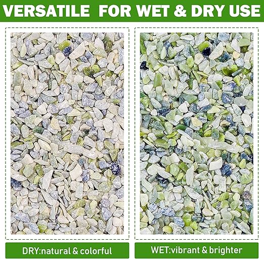 5.5LB Natural Gravel Pebbles, 1/4 Inch Gravel Stones for Succulent and Cactus, Aquariums, Terrarium, Vases and Indoor Outdoor Gardening,Green