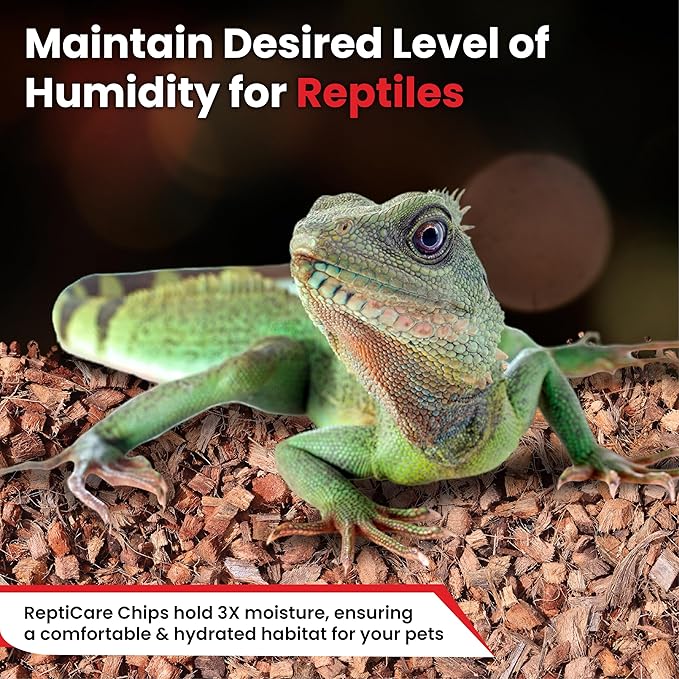 Gro-Med ReptiCare Coconut Husk Chips 12 Quarts of Ready to Use Organic Coco Husk Bedding for Ball Pythons, Snakes, Tortoises, Crested Geckos, Frogs, or Lizard Terrarium Tanks - 2.87 lb