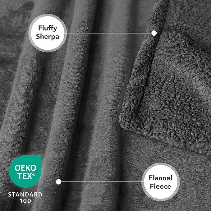 PetAmi Dog Blanket for Small Medium Dogs Cats Puppies Kittens, Soft Sherpa Fleece Pet Blanket Throw, Reversible Plush Couch Cover Protector Crate Carrier Chair Machine Washable, 40x29, Solid Dark Gray
